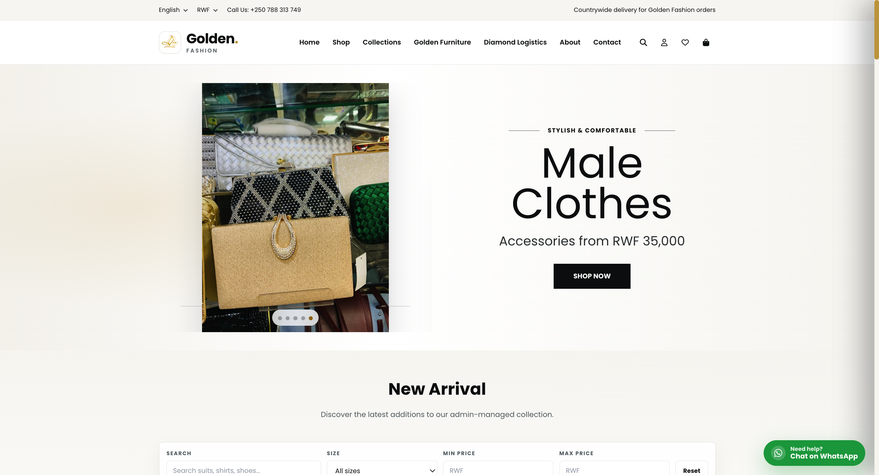 Golden Fashion E-Commerce Platform