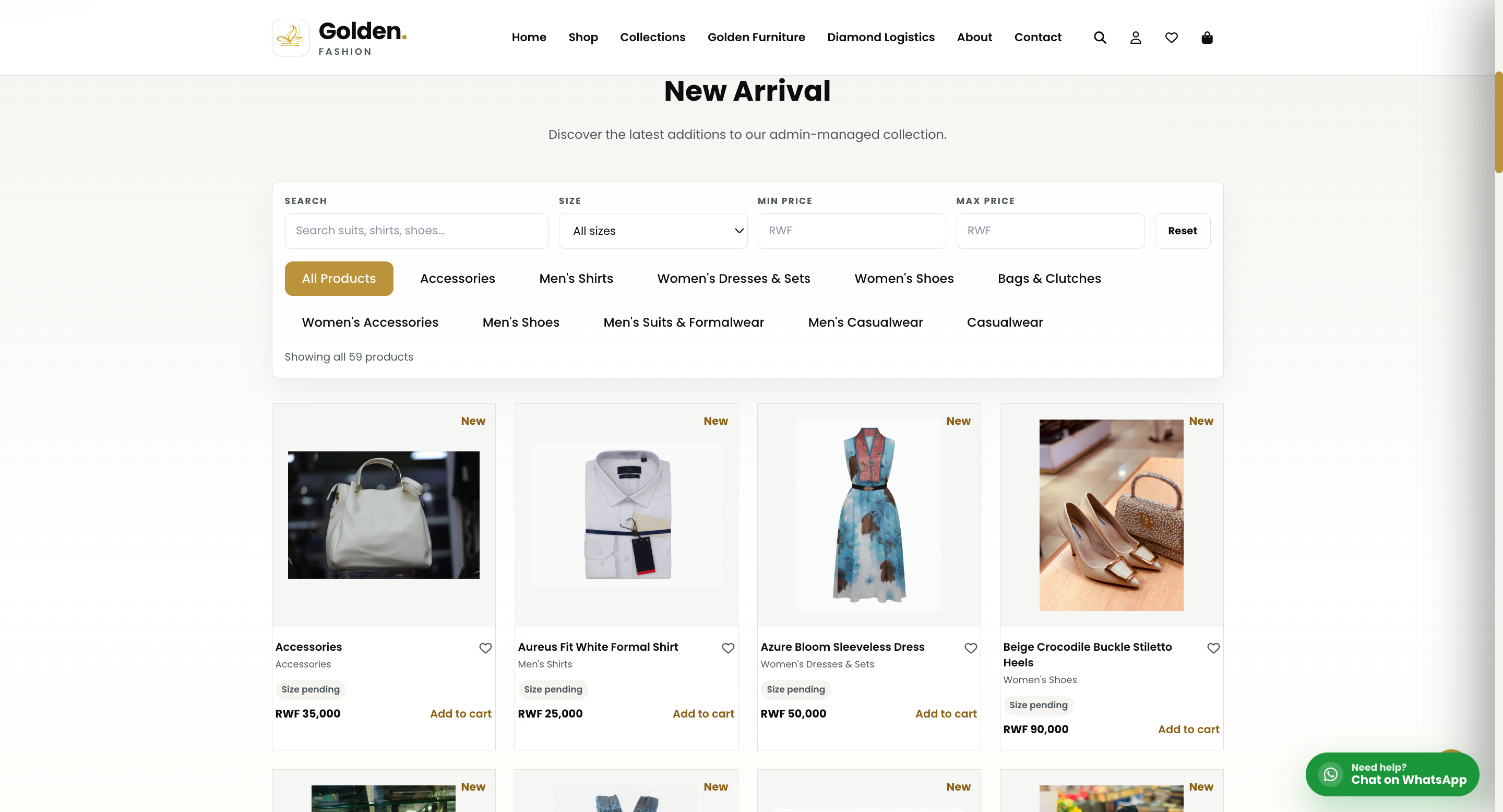 Golden Fashion E-Commerce Platform