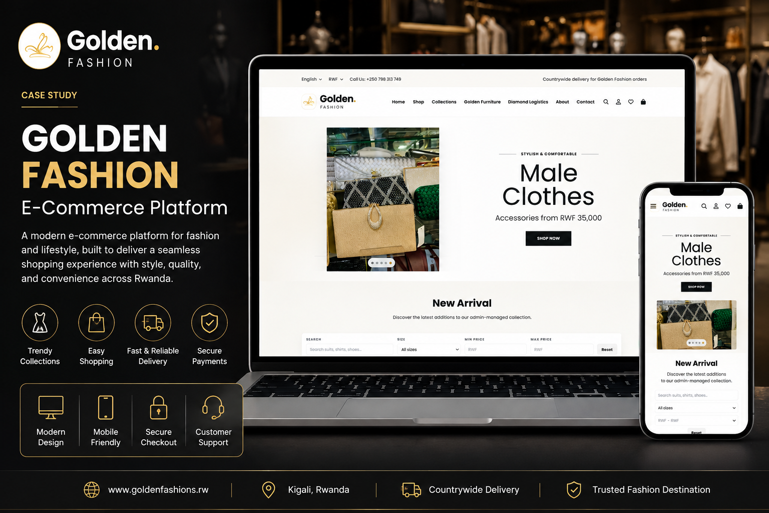 Golden Fashion E-Commerce Platform project cover